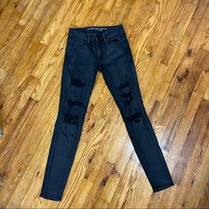 AEO black ripped jean